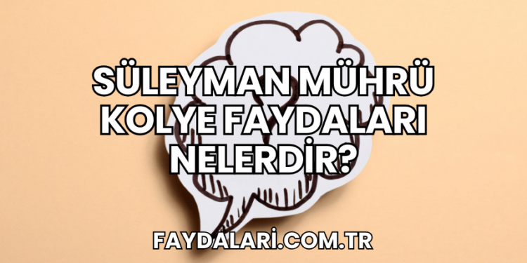 Süleyman Mührü Kolye Faydaları Nelerdir?