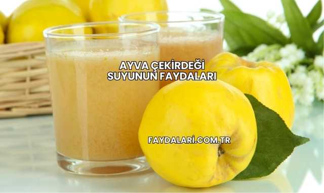Ayva Çekirdeği Suyunun Faydaları