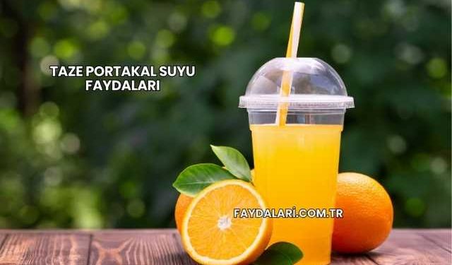 Taze Portakal Suyu Faydaları