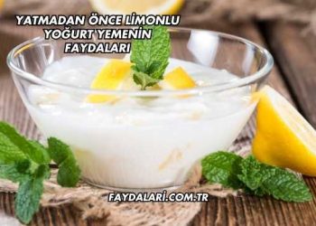 Yatmadan Önce Limonlu Yoğurt Yemenin Faydaları