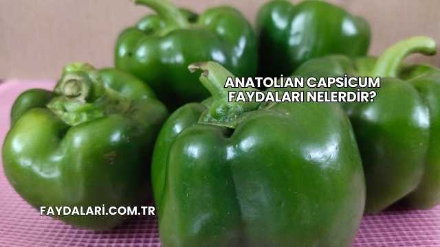 Anatolian Capsicum Faydaları Nelerdir?
