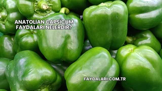 Anatolian Capsicum Faydaları Nelerdir?