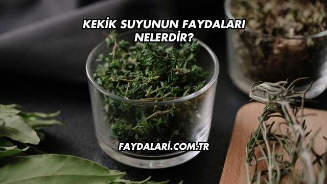 Kekik Suyunun Faydaları Nelerdir?