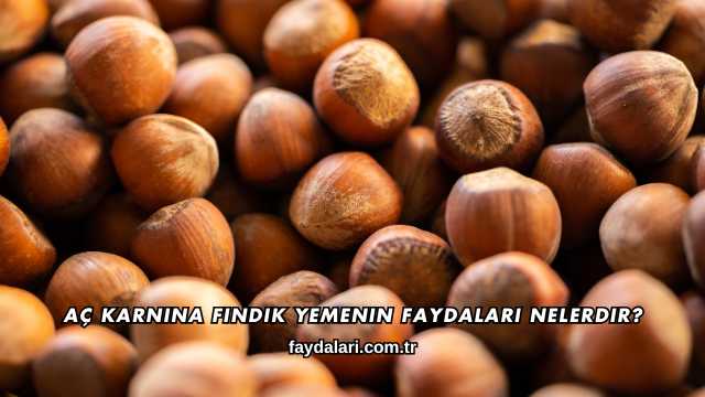 Aç Karnına Fındık Yemenin Faydaları Nelerdir?