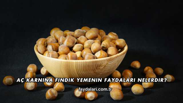 Aç Karnına Fındık Yemenin Faydaları Nelerdir?