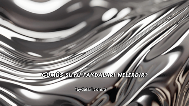 Gümüş Suyu Faydaları Nelerdir?