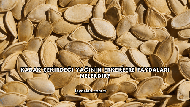 Kabak Çekirdeği Yağının Erkeklere Faydaları Nelerdir?