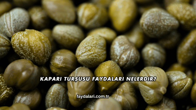 Kapari Turşusu Faydaları Nelerdir?