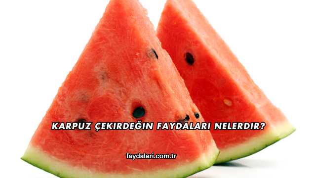 Karpuz Çekirdeğin Faydaları Nelerdir?