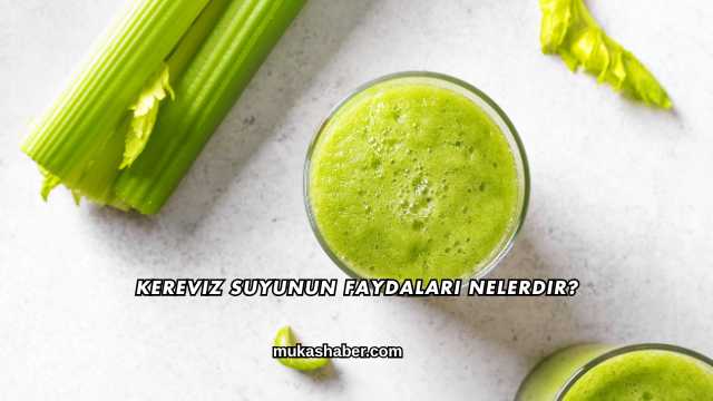 Kereviz Suyunun Faydaları Nelerdir?