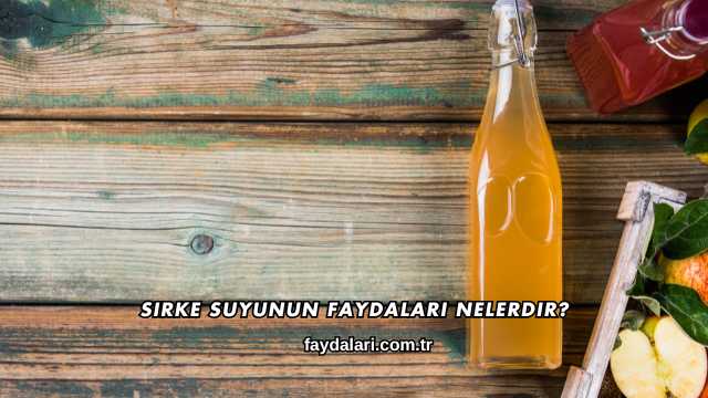 Sirke Suyunun Faydaları Nelerdir?