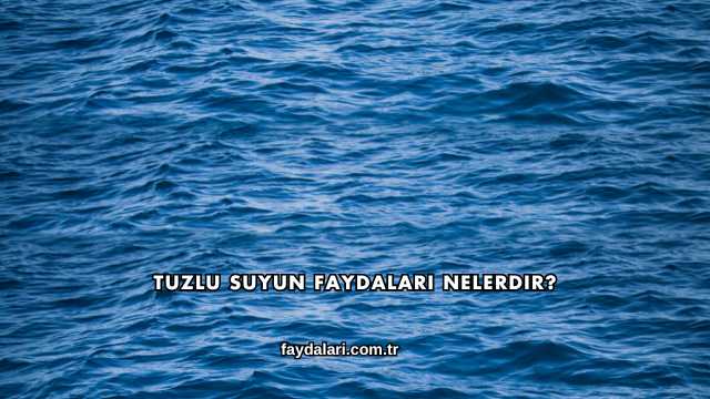 Tuzlu Suyun Faydaları Nelerdir?