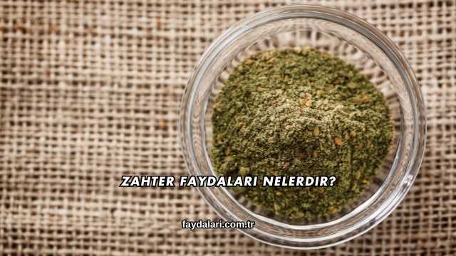 Zahter Faydaları Nelerdir?
