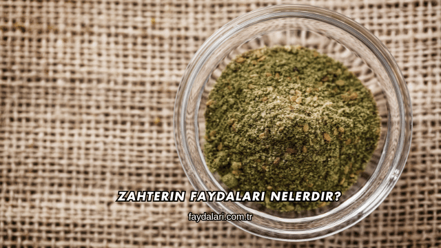 Zahterin Faydaları Nelerdir?