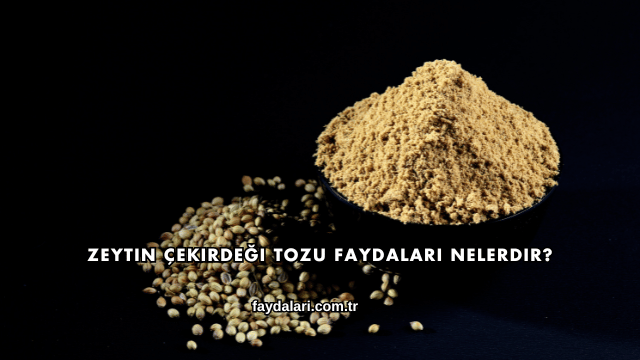 Zeytin Çekirdeği Tozu Faydaları Nelerdir?