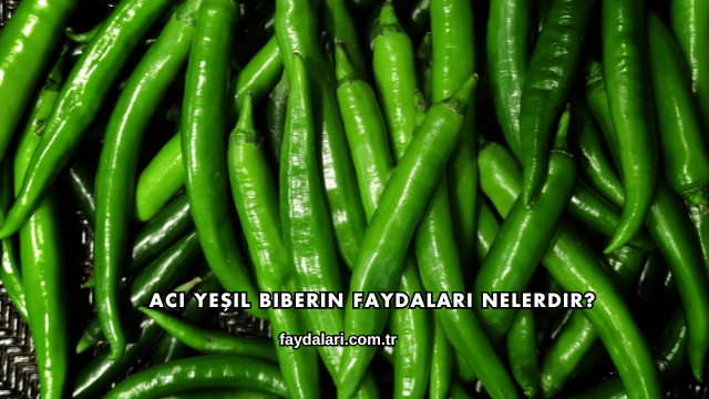 Acı Yeşil Biberin Faydaları Nelerdir?