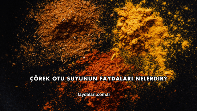 Çörek Otu Suyunun Faydaları Nelerdir?