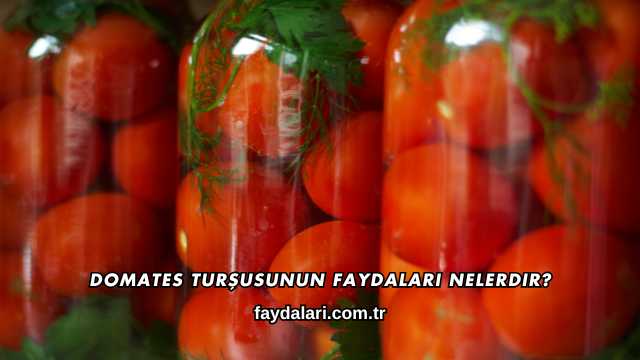 Domates Turşusunun Faydaları Nelerdir?