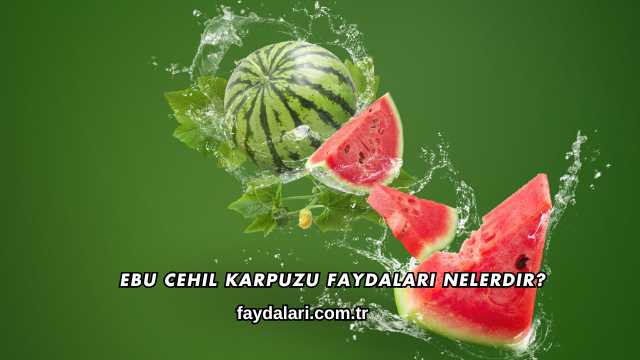 Ebu Cehil Karpuzu Faydaları Nelerdir?