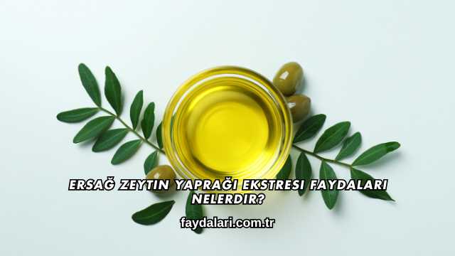 Ersağ Zeytin Yaprağı Ekstresi Faydaları Nelerdir?