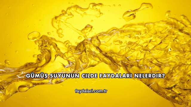 Gümüş Suyunun Cilde Faydaları Nelerdir?