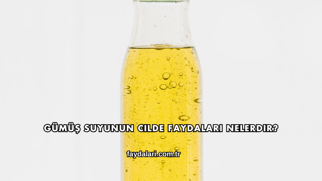 Gümüş Suyunun Cilde Faydaları Nelerdir?