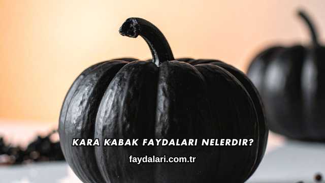 Kara Kabak Faydaları Nelerdir?