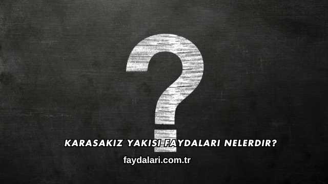 Karasakız Yakısı Faydaları Nelerdir?