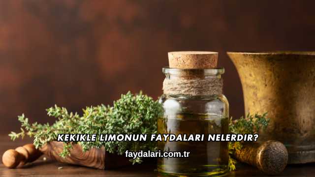 Kekikle Limonun Faydaları Nelerdir?