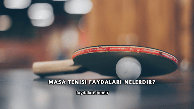 Masa Tenisi Faydaları Nelerdir?