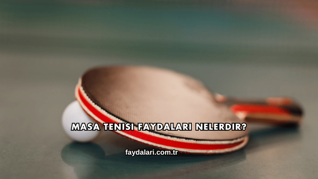Masa Tenisi Faydaları Nelerdir?
