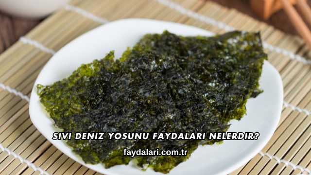 Sıvı Deniz Yosunu Faydaları Nelerdir?
