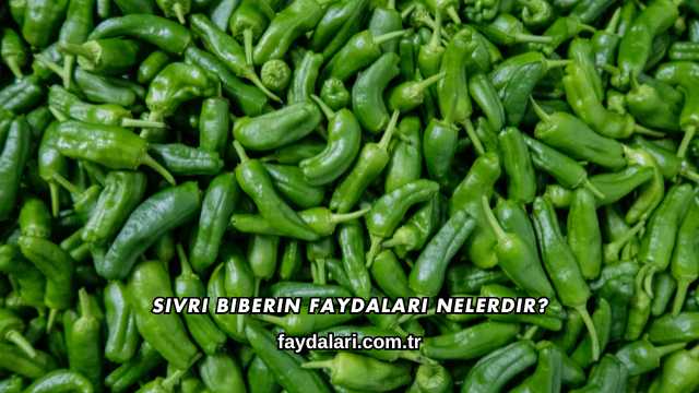 Sivri Biberin Faydaları Nelerdir?