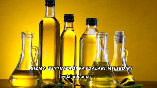 Sızma Zeytinyağı Faydaları Nelerdir?