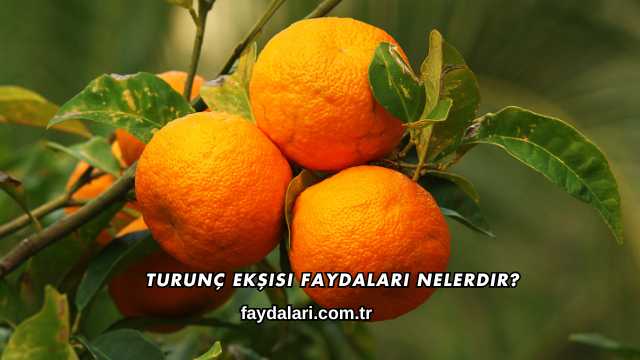 Turunç Ekşisi Faydaları Nelerdir?